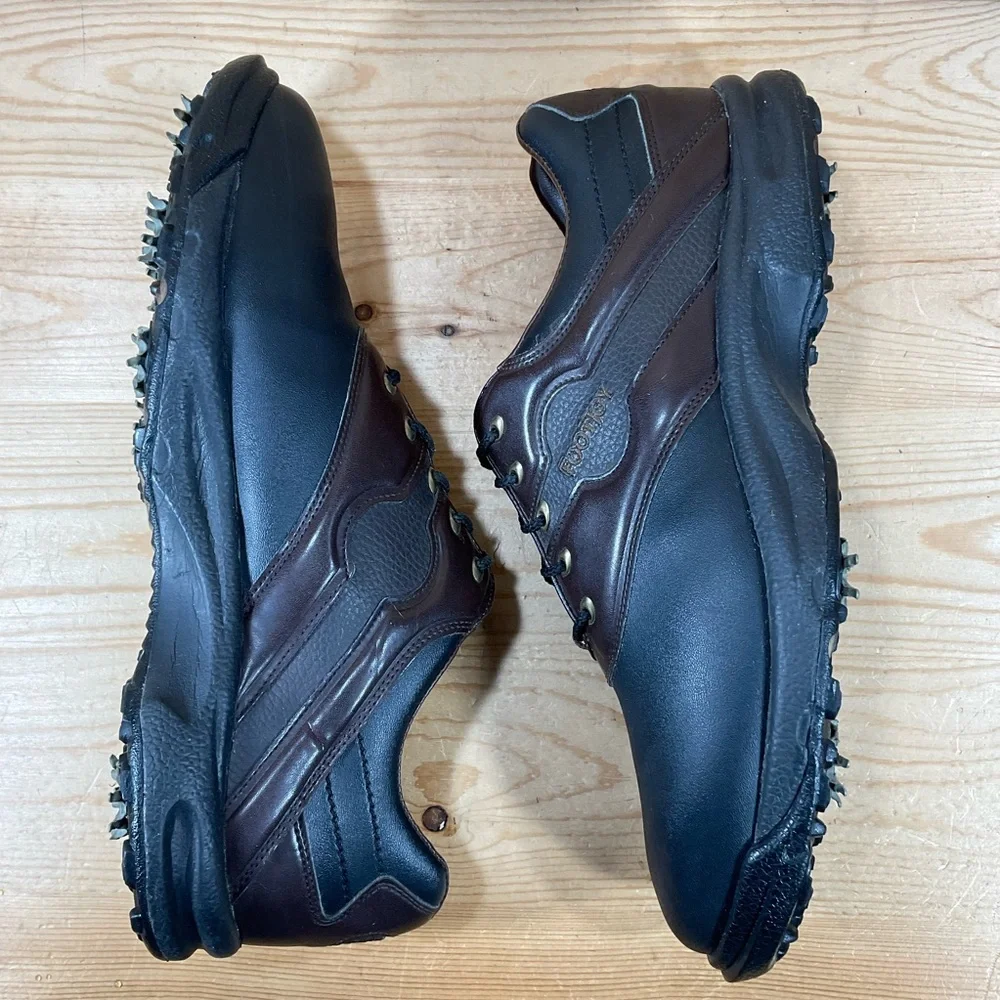 FootJoy FJ GreenJoys Golf Shoes Men’s 13 M Black Dark Brown Syn Leather 45564